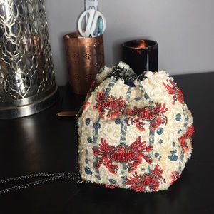 Zara crab embroidered shoulder pouch